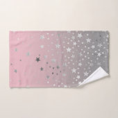 Étoiles Roses Et Gris Ombre Design Chic Moderne (Serviette à main)