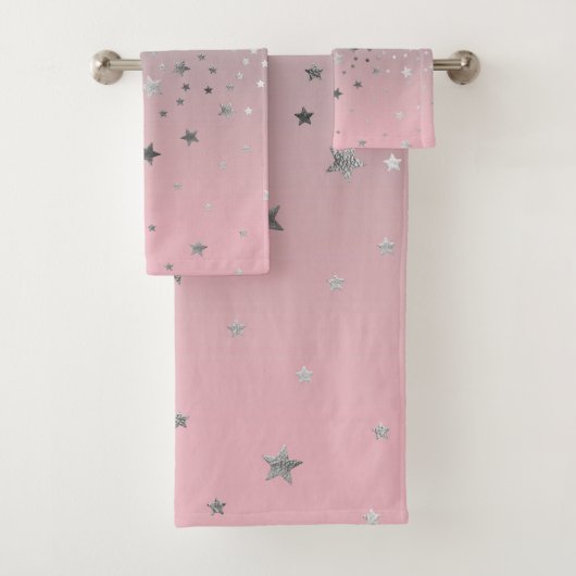 Étoiles roses et grises ombrées stylées chic moder (En situation)