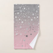 Étoiles roses et grises ombrées stylées chic moder (Serviette à main)