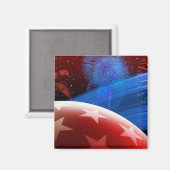 Étoiles Rouges Blanches Bleues et Magnet de Feu d' (Recto/Verso)