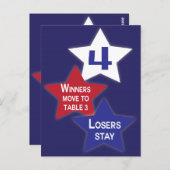 Étoiles rouges, blanches et bleues Carte de table  (Devant / Derrière)