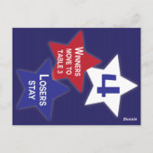 Étoiles rouges, blanches et bleues Carte de table  (Dos)