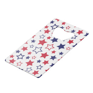 Étoiles rouges et bleues, 4 juillet, fond blanc