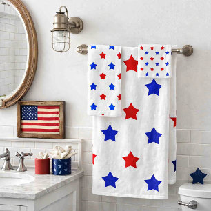 Étoiles rouges et bleues patriotiques sur fond bla