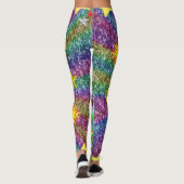 étoiles rouges jaunes leggings longs adolescent (Dos)