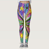 étoiles rouges jaunes leggings longs adolescent (Devant)