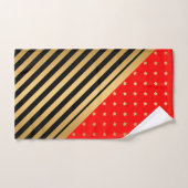 ÉTOILES ROUGES NOIR ET STRIPES SERVIETTES DE SALLE (Serviette à main)