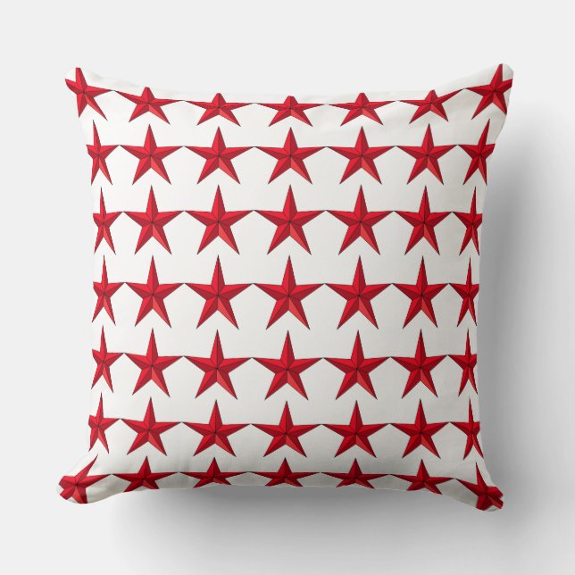 Étoiles rouges patriotiques sur Coussin d'ascensio (Recto)
