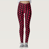 Étoiles Rouges sur Leggings Noirs (Devant)