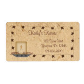 Étoiles rouillées et Étiquette de bougies (Devant)