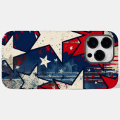 Étoiles rustiques et rayures coque iphone patrioti (Verso (horizontal))