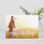 Étoiles rustiques modernes Carte photo de Noël (Debout devant)