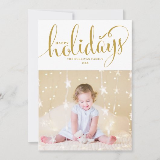 Étoiles & Snowflakes Joyeux Carte photo de vacance (Devant)