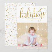 Étoiles & Snowflakes Joyeux Carte photo de vacance (Devant / Derrière)