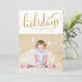 Étoiles & Snowflakes Joyeux Carte photo de vacance (Debout devant)