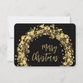 Étoiles sur carte de voeux de Noël noir (Devant)