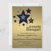 Étoiles sur Gold Business Event Party Invitation (Devant)