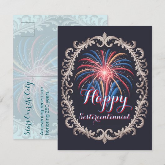 Étoiles sur la ville • 1776–2026 Invitation à la r (Devant / Derrière)