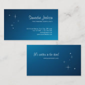 Étoiles sur le carte de visite bleu (Devant / Derrière)