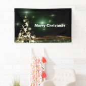 Étoiles sur Noël Arbre Nuit Ciel 3' x 5' Bannière (En situation)