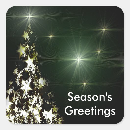 Étoiles sur Stickers Ciel de nuit Arbre de Noël (Devant)