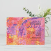 ÉTOILES TEXTUES Bat mitzvah ROSE Invitation (Debout devant)