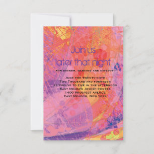 ÉTOILES TEXTUEUSES Carte de réception Bat mitzvah 