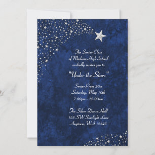 Étoiles Tombantes Argentées Invitations Formelles 