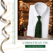 Étoiles vertes et dorées/rayures Cravate de Noël