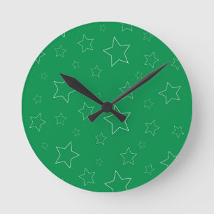 Étoiles vertes Horloge murale