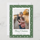 Étoiles vertes personnalisées Photo Joyeuses Carte (Devant)