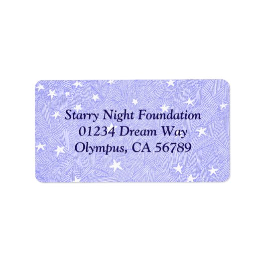 Étoiles Vintages bleues Etching Étiquette de adres (Devant)