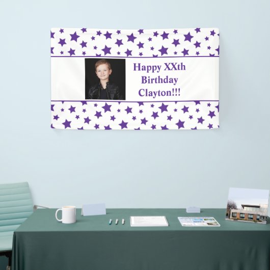 Étoiles violettes avec message Photo Bannière Anni (Salon professionnel)