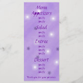Étoiles violettes et blanches, Cartes de menu pers (Dos)