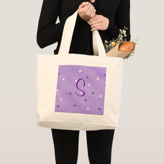 Étoiles violettes et blanches, modèle de sacs four (Devant (produit))