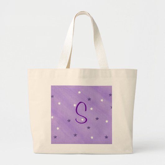 Étoiles violettes et blanches, modèle de sacs four (Devant)