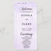 Étoiles violettes et blanches Programme de mariage (Devant / Derrière)