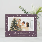 Étoiles violettes modernes Joyeux Cartes photos de (Debout devant)