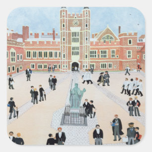 Eton College School Yard 1991 Vierkante Sticker