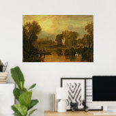 Eton College uit de rivier, of The Thames in Poster (Thuiskantoor)