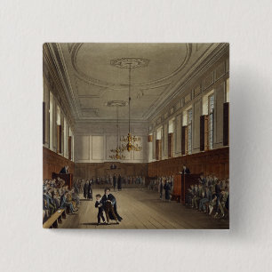 Eton School Room, van de "History of Eton College" Vierkante Button 5,1 Cm