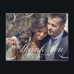 Étonnant Mariage scénarisé Carte de remerciements<br><div class="desc">Envoyer votre note de remerciement sera une brise avec cette carte postale de remerciement chic et élégant. Visitez notre showroom design à l'adresse WWW.BERRYBERRYSWEET.COM</div>