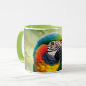 Étonnant Monogramme Personnalisé Parrot Macaw Mug (Devant gauche)