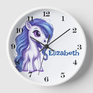 Étonnante horloge murale Unicorne personnalisée