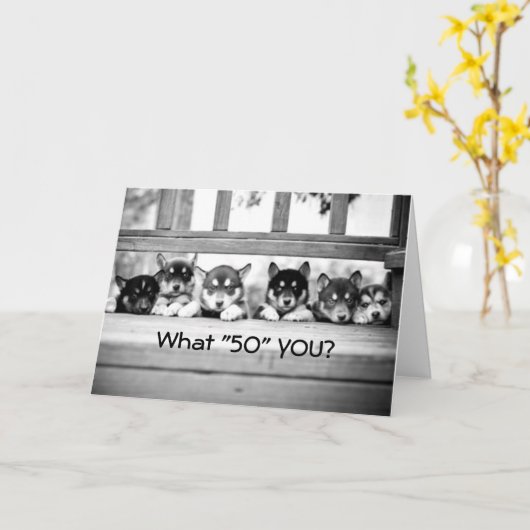 ÉTONNÉ-VOUS AVEZ 50 ANS ? CARTE DE GROUPE (Fleur jaune)