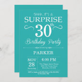 Étonnez la 30ème invitation Teal d'anniversaire et (Devant / Derrière)