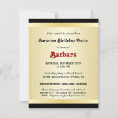 Étonnez les invitations noires rouges d'or du (Dos)