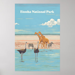 Etosha Nationaal Park Namibië Afrika Reisposter Poster