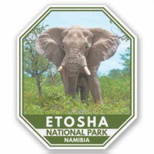 Etosha Nationaal Park Namibië Elephant Waterverf Sticker
