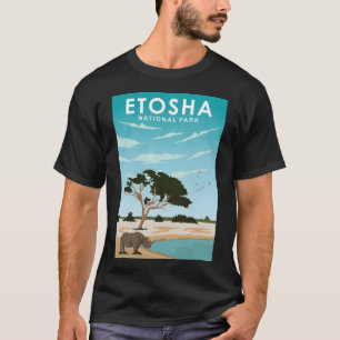 Etosha National Park Travel Poster Kunstdruk T-shirt